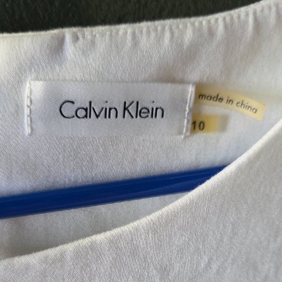 Calvin Klein White Textured Mini Dress Size10 - Picture 3 of 3